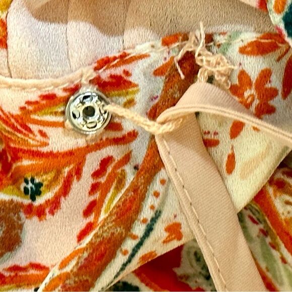 Nanette Lepore Sleeveless Peach Paisley Floral Dress Sz 8 - Picture 8 of 8